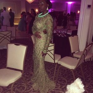 Custom long sleeves backless poison ivy dress